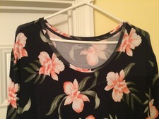 black print rayon maxi dress size XL
