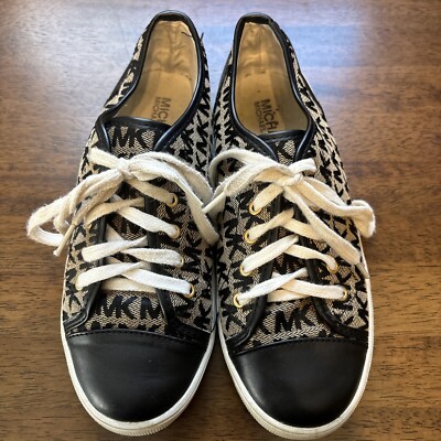 Michael Kors Womens Monogram Brown Shoes Sneakers Tennis