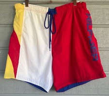 Vintage Tommy Hilfiger Sailing Team Swim Trunks Mens Large Nautical Colorblock