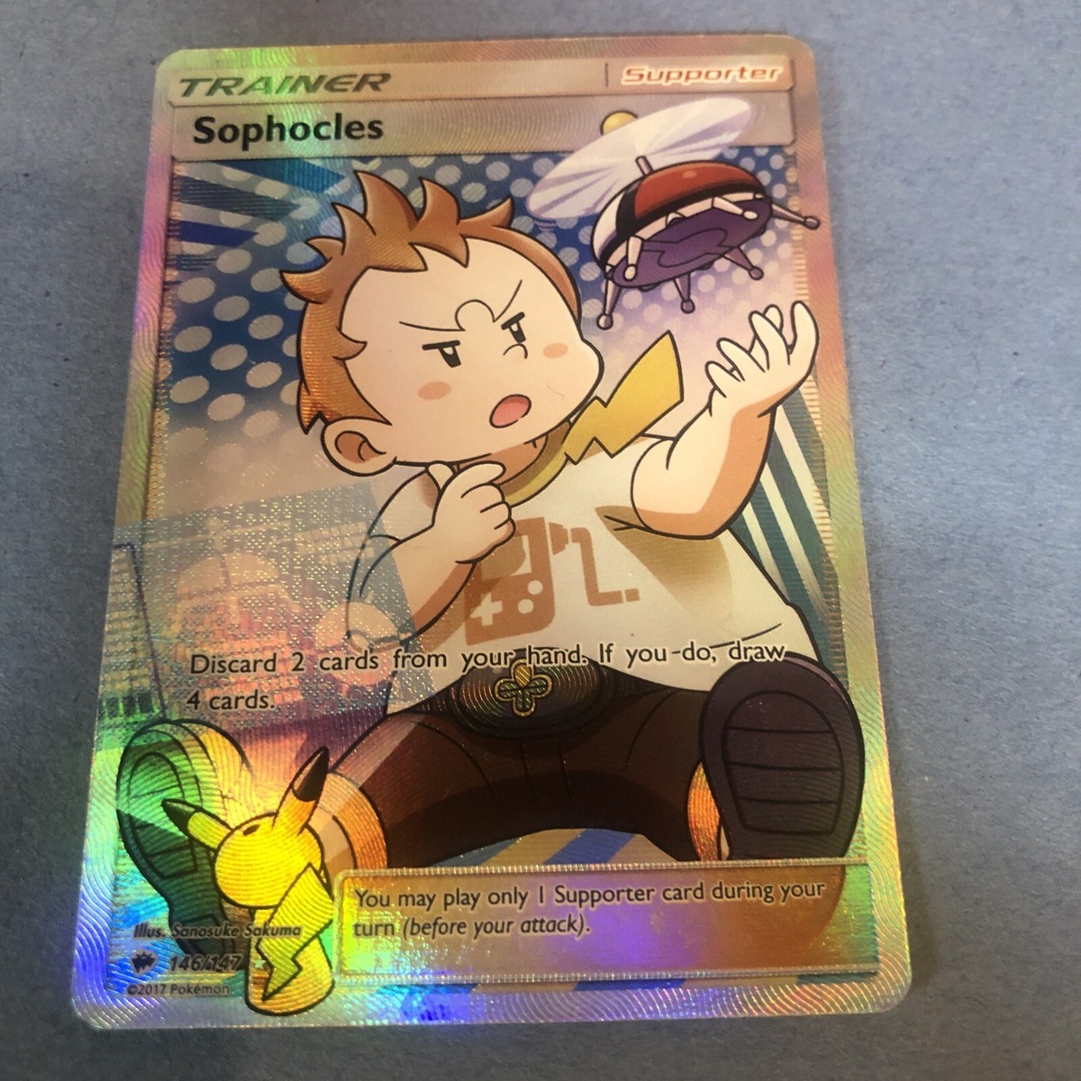 Sophocles Full Art Trainer - 146/147 Burning Shadows - Pokemon TCG - Mint/NM Sophocles Full Art Trainer - 146/147 Burning Shadows - Pokemon TCG - Mint/NM