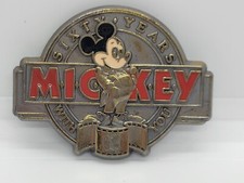 Vintage Mickey Mouse 1987 Walt Disney Company Lee Belt Buckle 60 Years With You