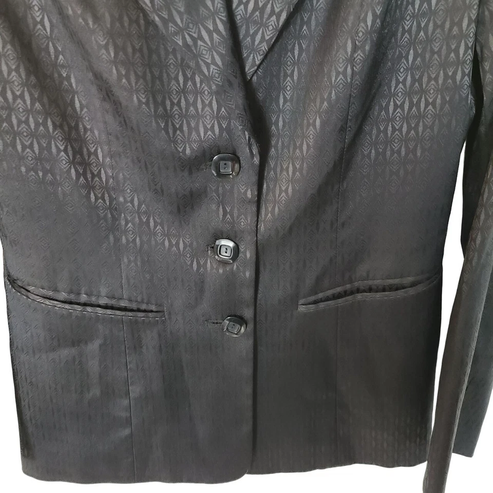 Conjunto de 2 pantalones de traje de satén con estampado geométrico negro Classiques Entier para mujer Foto 3 de 4