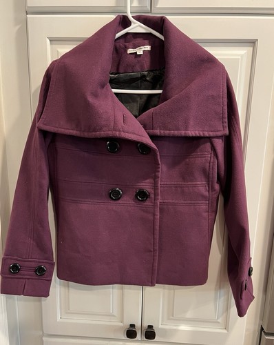 Manteau Femme Worthington Laine 100% - Taille 6P (Petite) - Couleur Violet - Occasion Très Bon état
