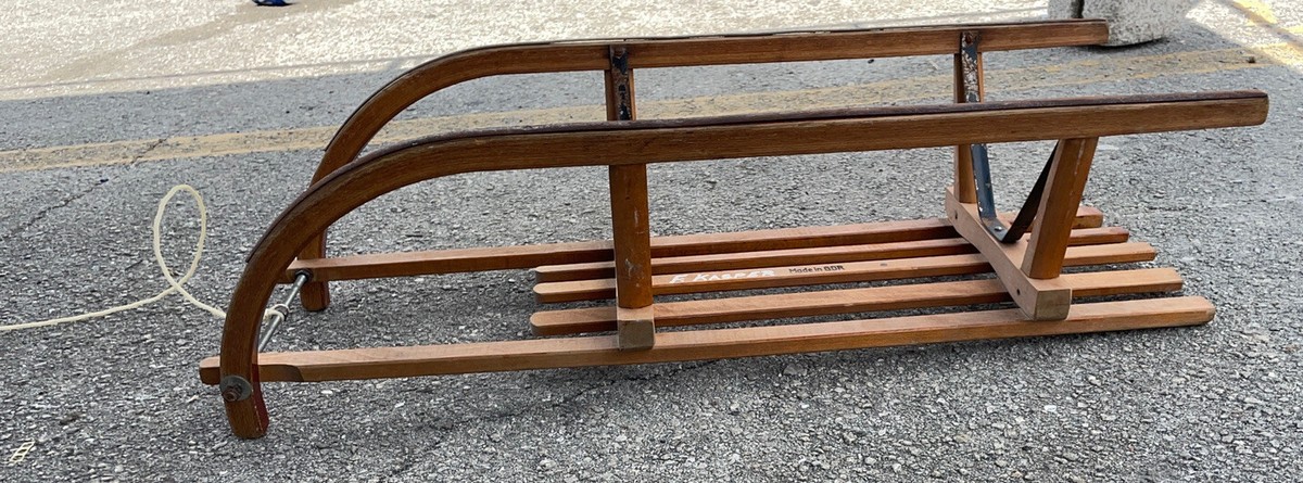 Vintage Davos Germina wooden sled made in GDR (German