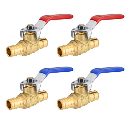 EFIELD 4 PCS Pex-A Expansion 1/2 Inch Full Port Brass Ball Valve, Lead Free