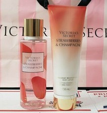 VICTORIA'S SECRET STRAWBERRIES  CHAMPAGNE FRAGRANCE MIST AND FRAGRANT LOTION