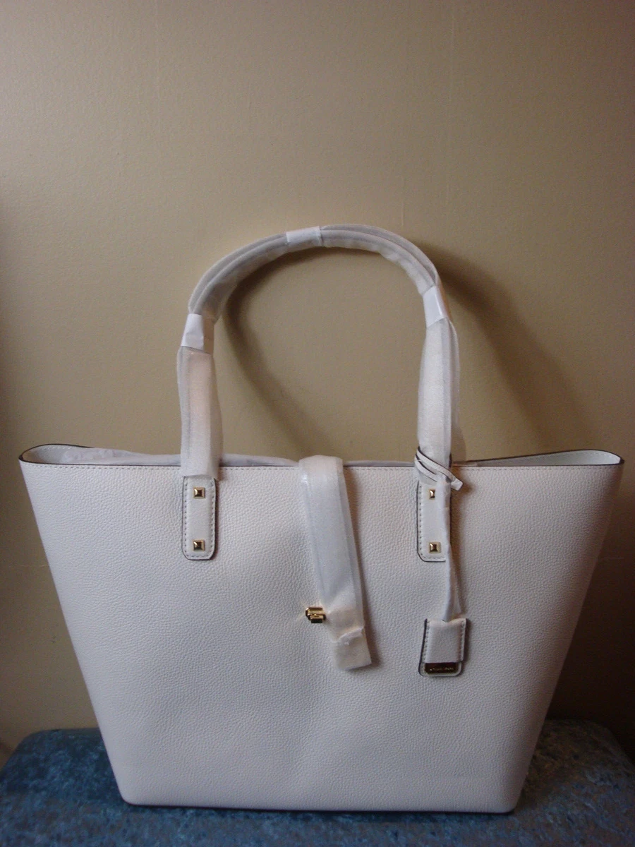 Michael Kors Karson Large Carryall Leather Tote Optic White NWT MSRP 398