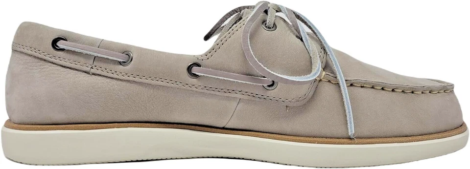 Cole Haan Hombres Paloma Gris Marfil Grand Atlantic Nubuck Zapato Barco Talla 10 CH-014 Foto 2 de 4