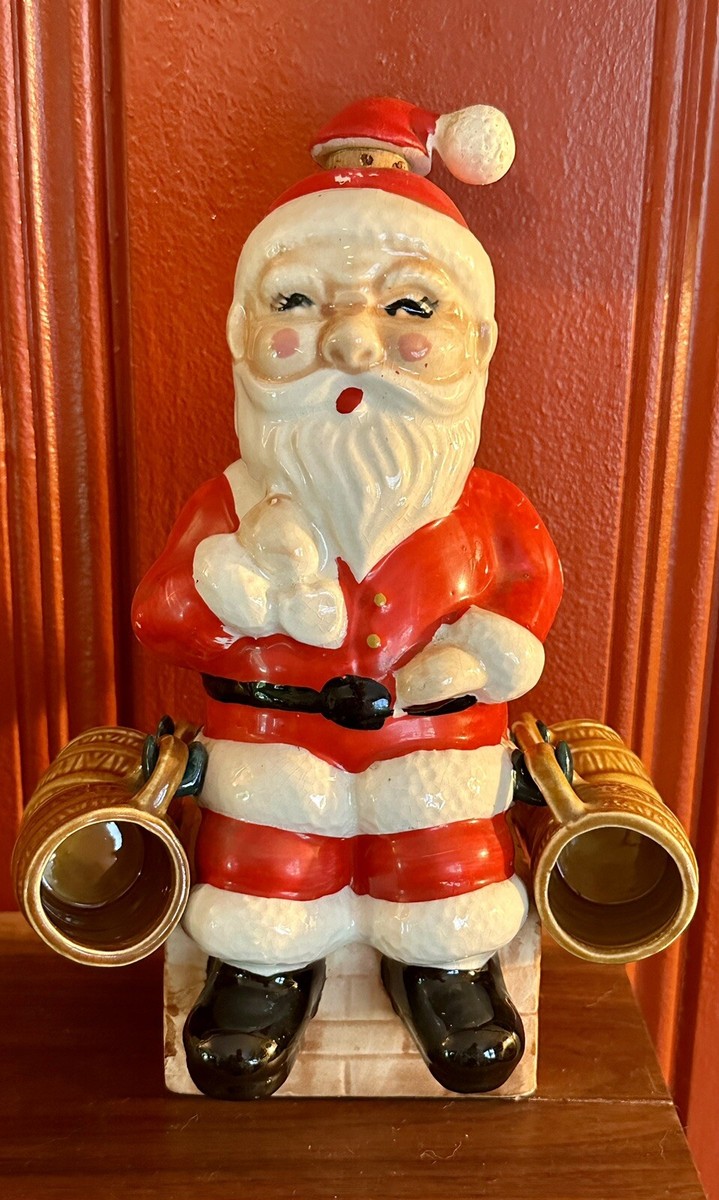 カーゼコリーニ バックビンテージ3本セット RARE VTG Chase Ceramic Santa Claus Kitsch Liquor Decanter 4