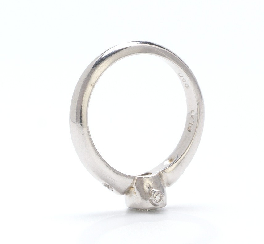 Platinum Bezel Set Diamond Ring - image 3