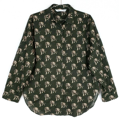 Zara Womens Tiger Animal Print Shirt 
