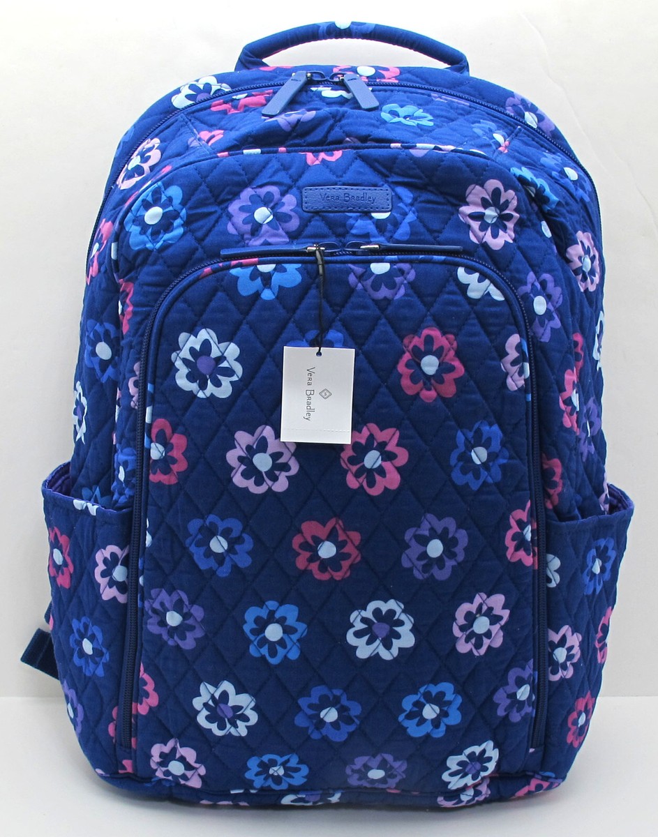 NEW VERA BRADLEY Large Laptop School Backpack Cotton Ellie  display picture 2