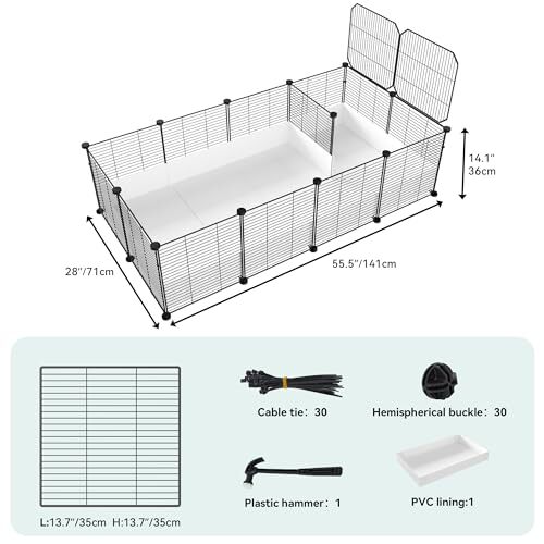 Guinea Pig Cage, Indoor C&C Small Animal Cage with Waterproof Partition