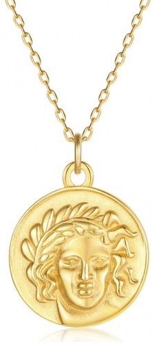 VACRONA Gold Coin Pendant Necklaces,18K 