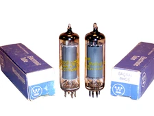 Matched Pair VOICE-OF-MUSIC 1404 NIB / NOS WESTINGHOUSE 6AQ5A Power Tubes