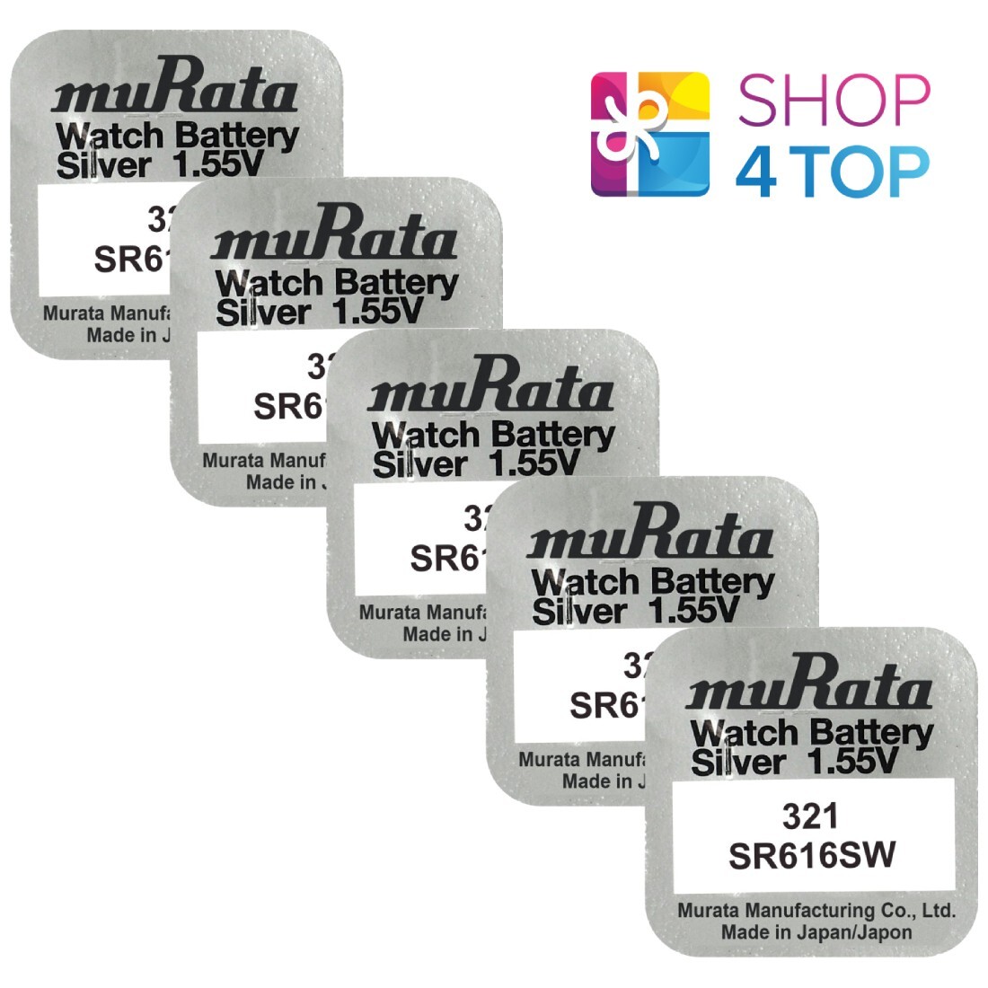 5 Murata 321 SR616SW batteries Ossido D'Argento 1.55V sony Orologio 2033 Nuovo