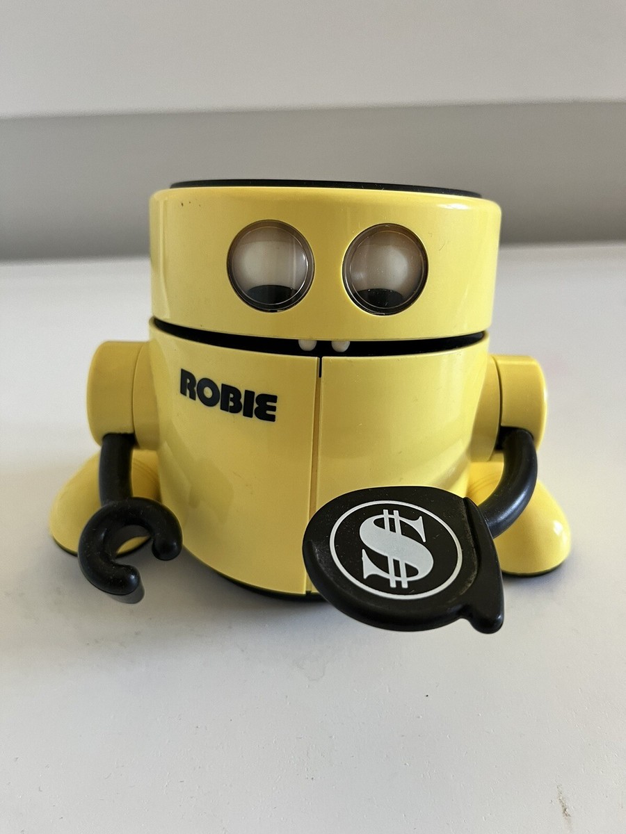 Vtg 1988 Robie The Banker Robot Bank by Radio Shack Yellow