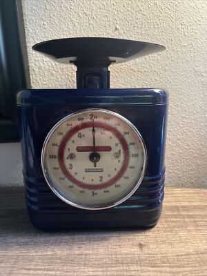 Typhoon ''Vintage'' RETRO Kitchen Scale up to 5 Lbs, Blue RARE WORKS