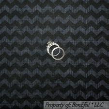 BonEful Fabric FQ Cotton Quilt Black Gray Chevron STRIPE Small Skull Skeleton US