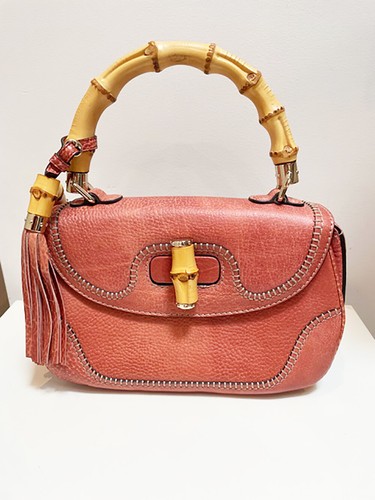 Designer GUCCI Authentic Small Top Brown Leather Women's Handbag