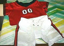 Build a Bear Football Uniform Lot Red Shirt Sports Soccer Lacrosse Baseball -Z-9
