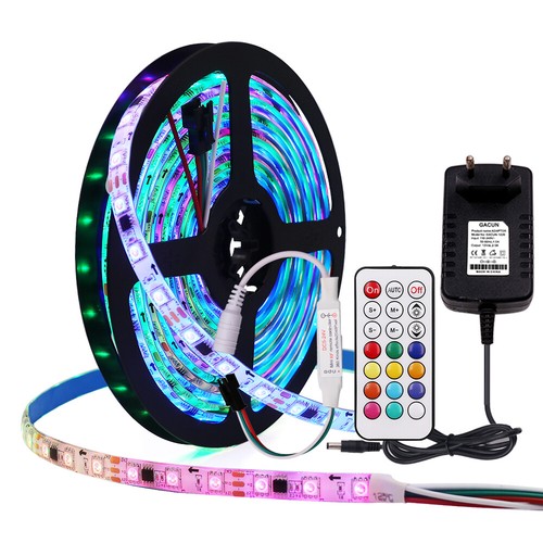 5V 12V WS2812B RGB LED Streifen Strip 1-5m Lichtleiste Individuell Adressierbar - Bild 21 von 22