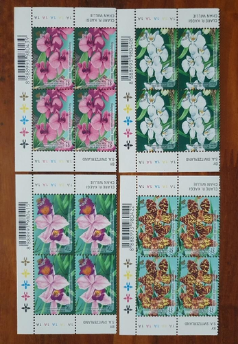 Singapore 1998 Orchid Austrilia Singapore Joint Issue Complete 4V in block of 4