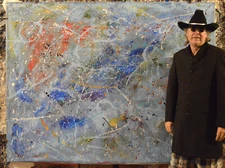 Pollock/Richter style￼ Professional Painting 81” X 62”(6ft 9in)Abstract Modern