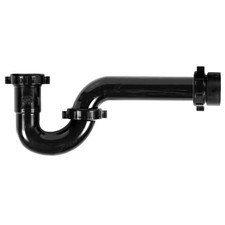 1-1/2 In. Black Plastic Sink Drain P-Trap with Threaded Adapter Free Shipping Ne