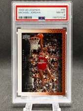 1999-00 UPPER DECK NBA LEGENDS MICHAEL JORDAN #66 STORIA DELLA Dunk - - PSA 8