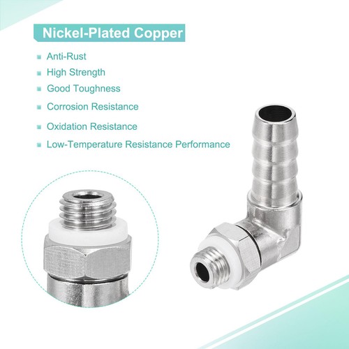 Nickelé Cuivre Tuyau Raccord Coude 8mm M8x1 Mâle Filetage Tuyau Connecteur - Afbeelding 4 van 5