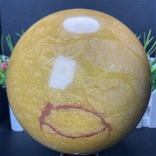16.1LB 6.8" Natural Yellow Jade Sphere Crystal Quartz Reiki Energy Healing Decor