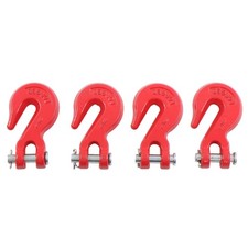 4 Pack 38 Clevis Grab Hooks G70 7500lbs Working Load Limit Red Chain Hooks