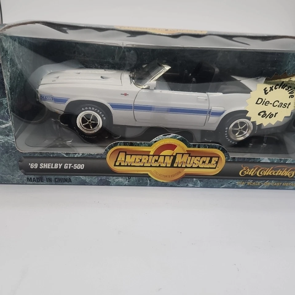 ERTL American Muscle '69 Shelby GT-500 escala 1:18 blanco INV. #1576 Foto 2 de 4