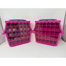 Disney Doorables Set of 2 Display Carry Cases Pink Rare 12.5"×10"×2.5"