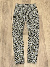 7 For All Mankind Daisy Floral Print Skinny Jeans Pants Womens Size 25 25x25.5