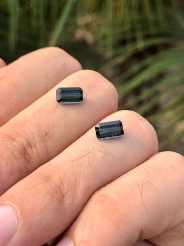 Premium quality 2.00 Ct Indicolite Tourmaline Pair Emerald Cut from Afghanistan - Picture 5 of 12