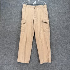 Old Navy Cargo Pants Mens 32x28 Khaki Cotton Twill Relaxed Utility Y2K Baggy Vtg