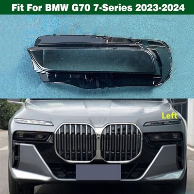Left Side Headlight Clear Lens Cover + Seal Glue For BMW G70 7-Series 2023-2024