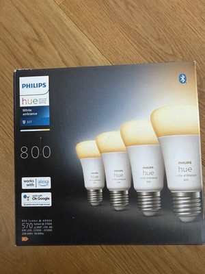 Philips Hue White & Color Ambiance E27 LED Leuchten, 4er-Pack, 800lm