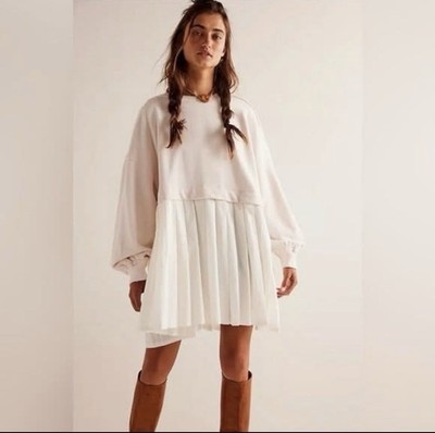 Free people Eleanor dress in light pink and ivory Dress Oversized | eBay