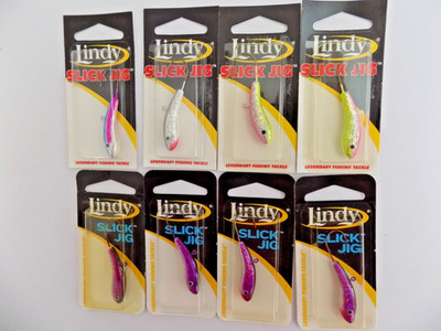 LINDY SLICK JIG 5/8 oz. ASSORTED COLORS - USA - 8 LURES - #692i