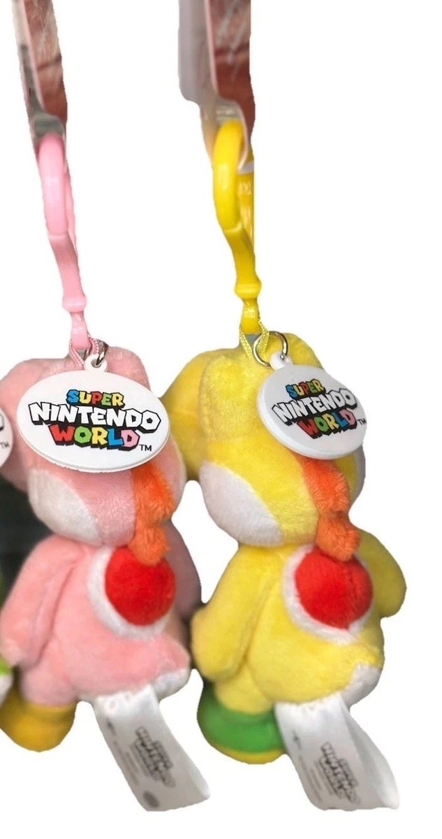 NEW Super Nintendo World Plush 4” Backpack Clip •Choose Yellow or