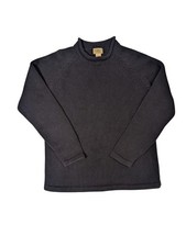 Vintage LL Bean Sweater Mens Small Roll Blue Cotton Classic Fisherman