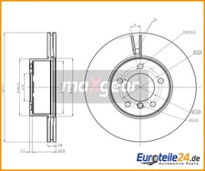 2pcs Brake Disc Maxgear 19-1941 Front Axle for BMW 3 Series X1