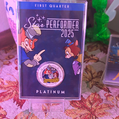 Rare Disney Central 2025 Star Performer Q1 Platinum Coin, Pinnochio 
