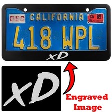 Engraved Black License Plate Frame - Scion Xd Logo