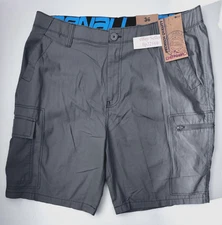 DENALI Men's Cotton Cargo Shorts (SIZE 36) Flex Waist PHANTOM GREY New $44 Tag