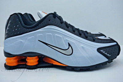 Nike Shox R4 Blue Tint Orange Metallic Silver AR3565-401 Women's