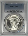 1922 Peace Silver $1 Dollar Coin PCGS MS 63